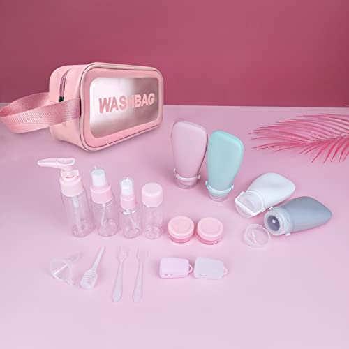 18 Pcs Travel Bottles for Toiletries Gym TSA Approved, Leak Proof with Bandage Silicone Squeezable 3oz for Toner Shampoo Conditioner Lotion Body Wash with Funnel Toothbrush cover Tag and Wash Bag - Image 7
