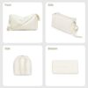 Small Gym Bag for Women Waterproof Workout Bags Mini Duffle Bag for Men Sports Bag Dance Bag Cute Yoga Exercise Bag with Wet Pocket for Exercise Camping Swiming Beach Yoga Dance Beige - Image 9