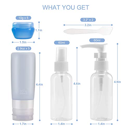 Beveetio Travel Bottles TSA Approved 15 Pack,2.9oz Silicone Refillable Size Containers, BPA Free Travel Tubes Toiletries for Cosmetic Shampoo Cream Conditioner Lotion Soap - Image 6