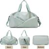 Sports Gym Bag Travel Duffel Bag with Wet Pocket & Shoes Compartment for Women and Men (Green, One Size) - Image 3