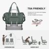 Travel Bag,Waterproof Duffel Gym Tote Bag,Weekender Carry On Overnight Bags for Women with Trolley Sleeve Wet Pocket,Travel Duffel Bags Hospital Bag,Green - Image 4