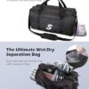 Initial Gym Duffle Bag Women with Shoes Compartment and Wet Pocket, Personalized Travel Duffel Bag for Plane, Monogram Sport Gym Tote Bags Swimming Yoga, Waterproof Weekend Overnight Bag with Letter - Image 6