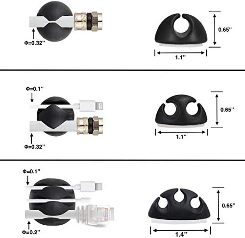 Cable Clips, OHill 16 Pack Black Adhesive Cord Holders, Ideal Cords Management for Organizing Cable Wires-Home, Office, Car, Desk & Nightstand - Image 3