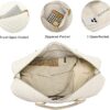 Travel Duffle Bag with Shoe Compartment, Weekender Bag Carry on Overnight Bag for Women with Toiletry Pouch Gym Bag Sport Bag Hospital Bags for Labor and Delivery - Beige - Image 4