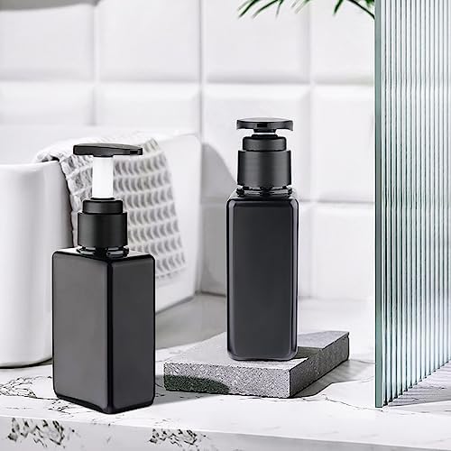 Hethyo Travel Bottles Travel Accessories Toiletries 4 Pack 3.7oz/110ml Travel Shampoo And Conditioner Bottles Empty Plastic Pump Bottle Dispenser Travel Size Bottles (4blank black) - Image 7
