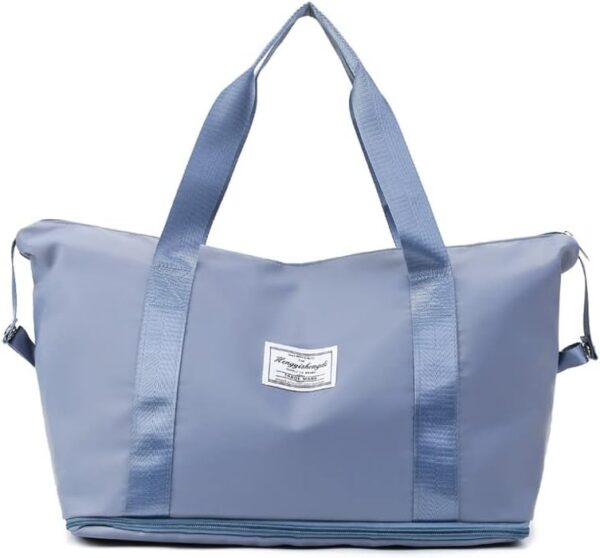 Matata Travel Duffel Bag,Large Size, Sports Tote Gym Bag, Shoulder Weekender Overnight Bag for women (Ash Blue) - Image 2