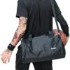 Large Sports Gym Bag for Men Women,Travel Duffel bag with Shoes Compartment & Wet Pocket,Overnight Tote Bag Workout Bags for Gym Waterproof,Black - Image 8