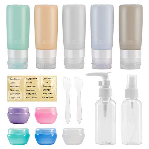 Beveetio Travel Bottles TSA Approved 15 Pack,2.9oz Silicone Refillable Size Containers, BPA Free Travel Tubes Toiletries for Cosmetic Shampoo Cream Conditioner Lotion Soap - Image 2