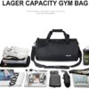 Large Sports Gym Bag for Men Women,Travel Duffel bag with Shoes Compartment & Wet Pocket,Overnight Tote Bag Workout Bags for Gym Waterproof,Black - Image 3