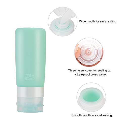 Beveetio Travel Bottles TSA Approved 15 Pack,2.9oz Silicone Refillable Size Containers, BPA Free Travel Tubes Toiletries for Cosmetic Shampoo Cream Conditioner Lotion Soap - Image 4