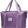 Foldable Duffle Bag For Travel, Carry On Duffel Bag, Sports Tote Gym Bag, Shoulder Weekender Overnight Bag For Women, Large Duffel Bags For Traveling, Collapsible,TA-005-Purple - Image 2