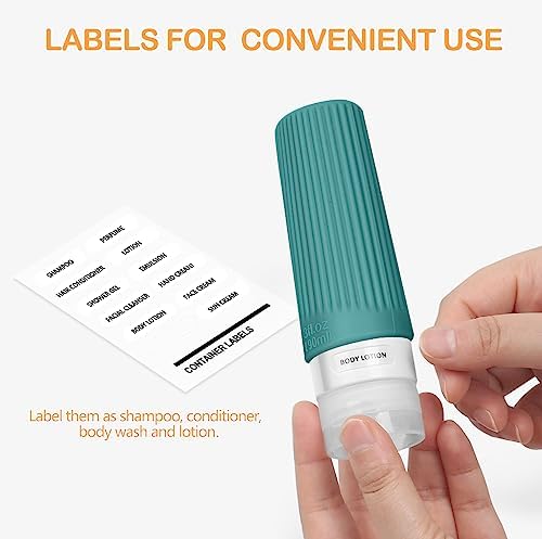 Leak Proof Travel Size Bottles, 3 OZ TSA Approved Travel Bottles for Toiletries with Labels, Refillable Silicone Toiletries Containers Travel Accessories for Shampoo Conditioner Lotion Liquid (5 Pack) - Image 7