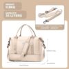 Weekender Bags for Women, Travel Duffel Bags with Shoe Compartment,Personal Item Travel Bag for Airlines, Carry on Overnight Tote Bag for women，Beige - Image 3