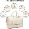 Travel Duffle Bag with Shoe Compartment, Weekender Bag Carry on Overnight Bag for Women with Toiletry Pouch Gym Bag Sport Bag Hospital Bags for Labor and Delivery - Beige - Image 5
