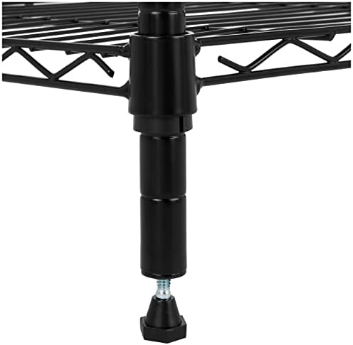 Amazon Basics 3-Shelf Narrow Adjustable, Heavy Duty Storage Shelving Unit (250 lbs loading capacity per shelf), Steel Organizer Wire Rack, Black, 23.2"L x 13.4"W x 30"H - Image 4