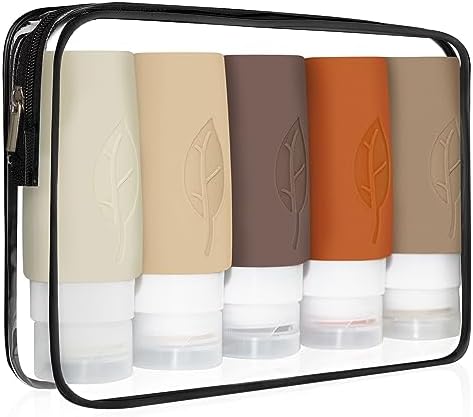 Viabty Silicone Travel Bottles for Toiletries, Tsa Approved 3oz Travel Toiletries Bottles, BPA Free Leak Proof Squeezable Travel Size Containers for Shampoo Conditioner Lontion (5 Pack) - Image 2