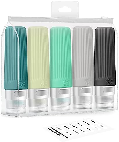 Leak Proof Travel Size Bottles, 3 OZ TSA Approved Travel Bottles for Toiletries with Labels, Refillable Silicone Toiletries Containers Travel Accessories for Shampoo Conditioner Lotion Liquid (5 Pack) - Image 9