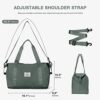 Travel Bag,Waterproof Duffel Gym Tote Bag,Weekender Carry On Overnight Bags for Women with Trolley Sleeve Wet Pocket,Travel Duffel Bags Hospital Bag,Green - Image 5