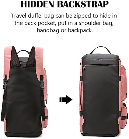 Eslcorri 65L Travel Duffel Bag for Women & Men - 3 in 1 Large Sports Gym Bag with Shoe and Wet Clothes Compartment Multipurpose Weekender Carry On Overnight Backpack for Swimming Yoga Camping Green - Image 6