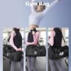 Initial Gym Duffle Bag Women with Shoes Compartment and Wet Pocket, Personalized Travel Duffel Bag for Plane, Monogram Sport Gym Tote Bags Swimming Yoga, Waterproof Weekend Overnight Bag with Letter - Image 8