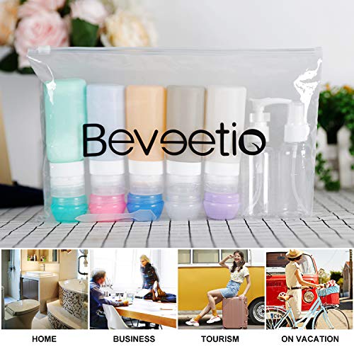 Beveetio Travel Bottles TSA Approved 15 Pack,2.9oz Silicone Refillable Size Containers, BPA Free Travel Tubes Toiletries for Cosmetic Shampoo Cream Conditioner Lotion Soap - Image 3