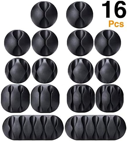 Cable Clips, OHill 16 Pack Black Adhesive Cord Holders, Ideal Cords Management for Organizing Cable Wires-Home, Office, Car, Desk & Nightstand - Image 10