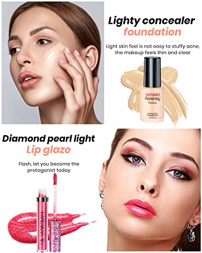 YKEILD Makeup Kits for Women Girls or Teens,Makeup Kit for Women Full Kit,Include 18Colors Eyeshadow Palette,Lipstick Set Face Primer Makeup Brush Mascara Eyeliner Preppy Makeup,Gift Set for Women - Image 6