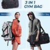 Gym Bag for Women & Men, BAGSMART 35L Sports Travel Duffel Bag with Shoe Compartment，Anti-Theft Carry On Weekend Bag for Airplane, Water Resistant Workout Overnight Backpack for Travel Gym - Image 3
