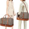 Weekender Bags for Women Canvas Overnight Bags with Shoe Compartment Travel Duffel Bag Carry On Bag with Trolley Sleeve & Shoulder Strap for Men Travel/Business/Gift - Image 3