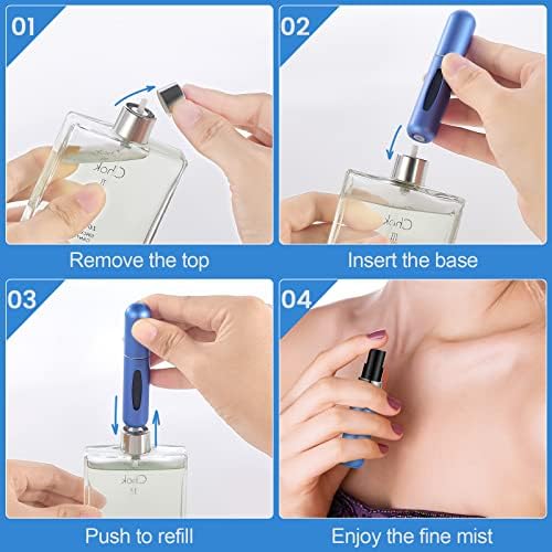 Perfume Travel Refillable Mini Spray Bottles Atomizer Refillable Empty Cologne Travel Essentials For Women Mens Small Mister Spray Bottle For Travel Accessories 6 Pack 5ml/0.2oz - Image 5
