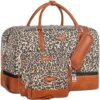 Weekender Bags for Women Canvas Overnight Bags with Shoe Compartment Travel Duffel Bag Carry On Bag with Trolley Sleeve & Shoulder Strap for Men Travel/Business/Gift - Image 2