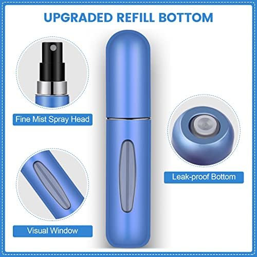 Perfume Travel Refillable Mini Spray Bottles Atomizer Refillable Empty Cologne Travel Essentials For Women Mens Small Mister Spray Bottle For Travel Accessories 6 Pack 5ml/0.2oz - Image 3
