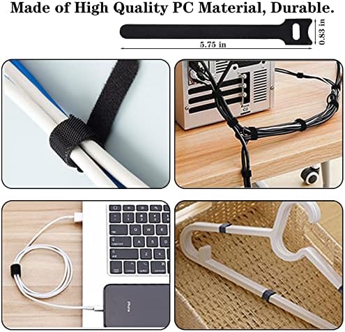 192 PCS Cable Management Kit 4 Wire Organizer Sleeve,11 Cable Holder,35Cord Clips 10+2 Roll Cable Organizer Straps and 100 Fastening Cable Ties for Computer TV Under Desk - Image 9