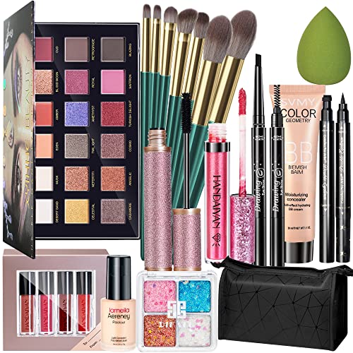 YKEILD Makeup Kits for Women Girls or Teens,Makeup Kit for Women Full Kit,Include 18Colors Eyeshadow Palette,Lipstick Set Face Primer Makeup Brush Mascara Eyeliner Preppy Makeup,Gift Set for Women - Image 2