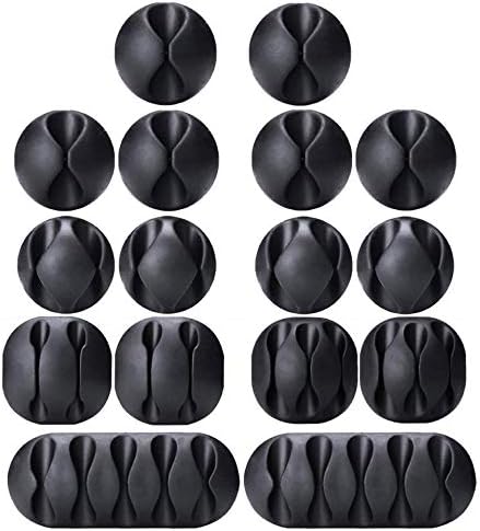 Cable Clips, OHill 16 Pack Black Adhesive Cord Holders, Ideal Cords Management for Organizing Cable Wires-Home, Office, Car, Desk & Nightstand - Image 2