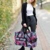 F.FETIVIN Weekender Bag Carry On Bag Travel Duffle Bag Medium Overnight Bag for Women and Girls(Leaves1) - Image 5