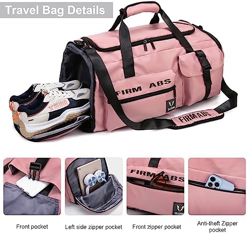 Eslcorri 65L Travel Duffel Bag for Women & Men - 3 in 1 Large Sports Gym Bag with Shoe and Wet Clothes Compartment Multipurpose Weekender Carry On Overnight Backpack for Swimming Yoga Camping Green - Image 5