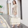 Travel Duffle Bag with Shoe Compartment, Weekender Bag Carry on Overnight Bag for Women with Toiletry Pouch Gym Bag Sport Bag Hospital Bags for Labor and Delivery - Beige - Image 9