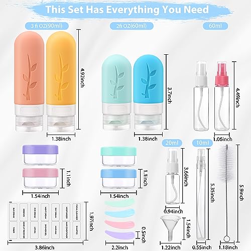 20 Pack Travel Bottles Set for Toiletries, GUTENT Leak-Proof & TSA Approved Travel Size Containers for Shampoo Conditioner Lotion Body Wash Perfume or Other Liquids (BPA Free) - Image 3