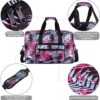 F.FETIVIN Weekender Bag Carry On Bag Travel Duffle Bag Medium Overnight Bag for Women and Girls(Leaves1) - Image 4