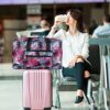 F.FETIVIN Weekender Bag Carry On Bag Travel Duffle Bag Medium Overnight Bag for Women and Girls(Leaves1) - Image 6