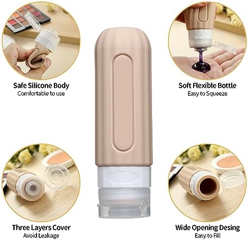 Mrsdry 16 Pack Travel Bottles Set for Toiletries, Leakproof Travel Containers for Toiletries TSA Approved Silicone Travel Accessories Squeezable Refillable 3oz for Shampoo Conditioner Lotion - Image 3
