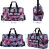 F.FETIVIN Weekender Bag Carry On Bag Travel Duffle Bag Medium Overnight Bag for Women and Girls(Leaves1) - Image 3