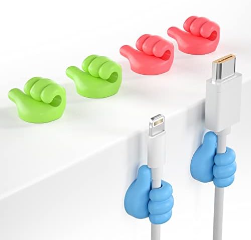 iToleeve 12Pcs Cable Clips, Fun Cord Holders, Silicone Thumb Wall Hooks, Cord Organizer for Desk Wall Car Nightstand, Cord Clips, Wire Holders, Phone USB Charger Cable Management, Key Hanger - Image 2