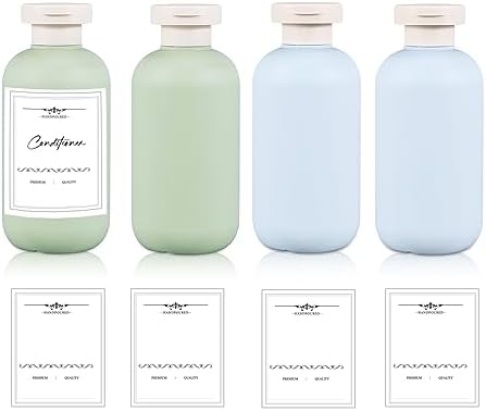 UMETASS 6.8 oz Travel Shampoo Bottles, Refillable Flip Cap Squeeze Bottles for Toiletries, Large Leakage-proof Travel Shampoo and Conditioner Bottles (Blue and Green) - Image 2