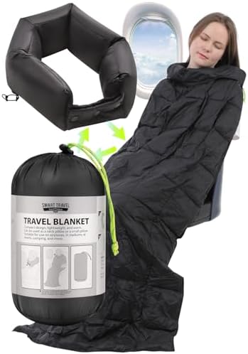SmartTravel Compact Travel Blanket Travel Pillow and Lumbar Cushion 3-Ways Airplane Travel Essential for Women and Kids Lightweight Alternative Down - Image 2