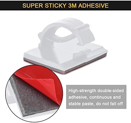 30PCS 3M Self Adhesive Cable Clips Management Strong Wire Holders Cord Organizer Cable Clamp Sticky Desk Management for Office Home Car Tables PC Laptop TV Walls (White) - Image 3