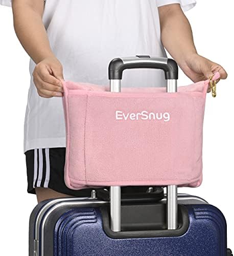 EverSnug Travel Blanket and Pillow - Premium Soft 2 in 1 Airplane Blanket with Soft Bag Pillowcase, Hand Luggage Sleeve and Backpack Clip (Light Pink) - Image 5