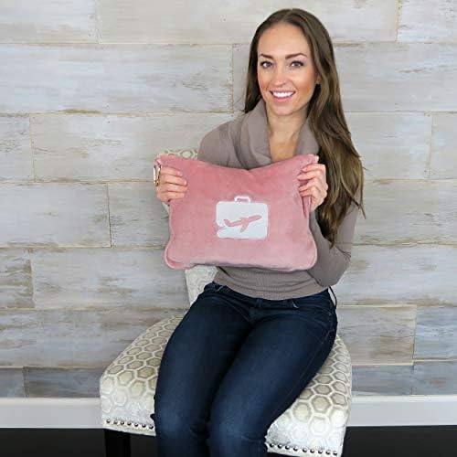 EverSnug Travel Blanket and Pillow - Premium Soft 2 in 1 Airplane Blanket with Soft Bag Pillowcase, Hand Luggage Sleeve and Backpack Clip (Light Pink) - Image 4