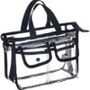 Jula Vance Medium Clear PVC Makeup Artist Set Bag Transparent Cosmetic Storage Bag Travel Make up Kits Organizer MUA Bag Stadium Approved Clear Tote Bag with Removable Shoulder Strap - Image 4